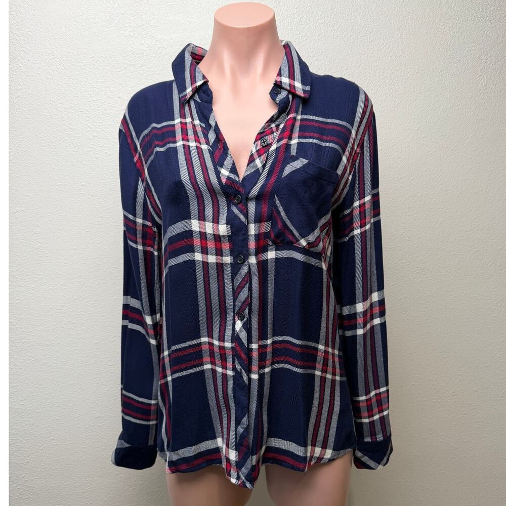 Rails Hunter Shirt Patriot Navy Red Plaid Button Front US S